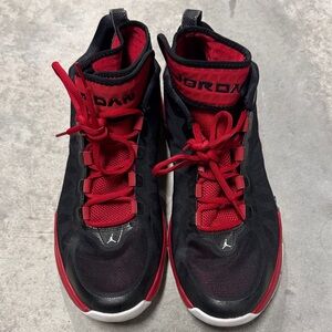 Jordan Black and Red Sneakers